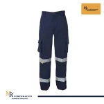 PANTALON TIPO CARGO EN DRILL CON CINTA REFLECTIVA ( COLOR AZUL Y NARANJA )-01