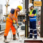 PANTALON TIPO CARGO EN DRILL CON CINTA REFLECTIVA ( COLOR AZUL Y NARANJA )-03