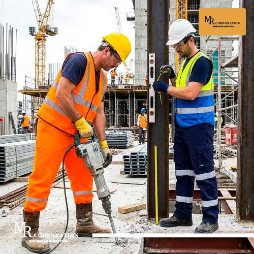 PANTALON TIPO CARGO EN DRILL CON CINTA REFLECTIVA ( COLOR AZUL Y NARANJA ) - Imagen 4