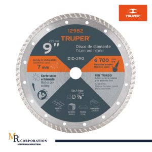 DISCO DIAMANTADO RIN TURBO 9" – TRUPER