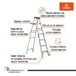Escalera Tijera Truper 6 Pasos con bandeja Aluminio - MR Corporation Seguridad Industrial-04