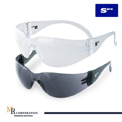 Lentes de seguridad Spider SPRO modelos luna transparente y oscura (smoke) para protección industrial día y noche, venta de EPP al por mayor en Lima y envíos a todo el Perú por MR Corporation.